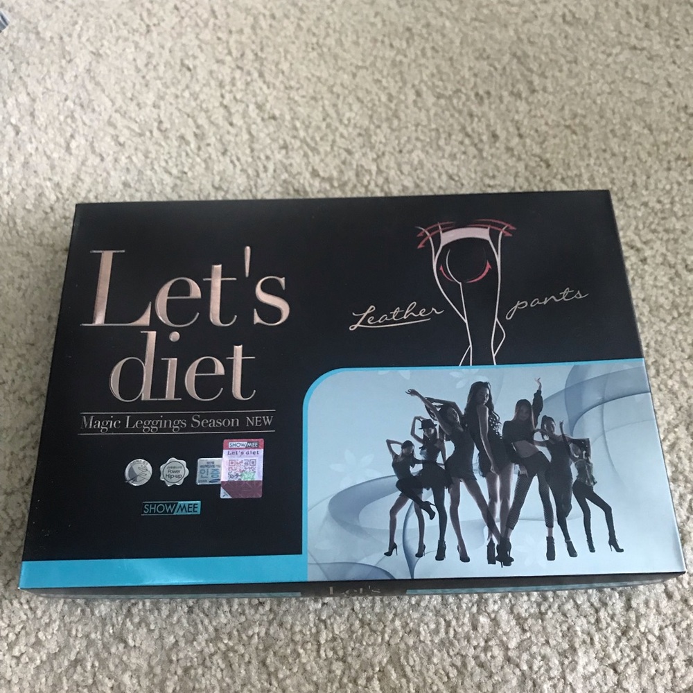 Brand New Let’s Diet Black Leather Legging